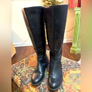 Franco Sarto Women's Becky Knee High Wide Calf Black Leather Boot Size 9.5